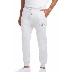 NWT Hurley Men's Fleece Performance Jogger Heather White Size 2XL $70 9HL210
